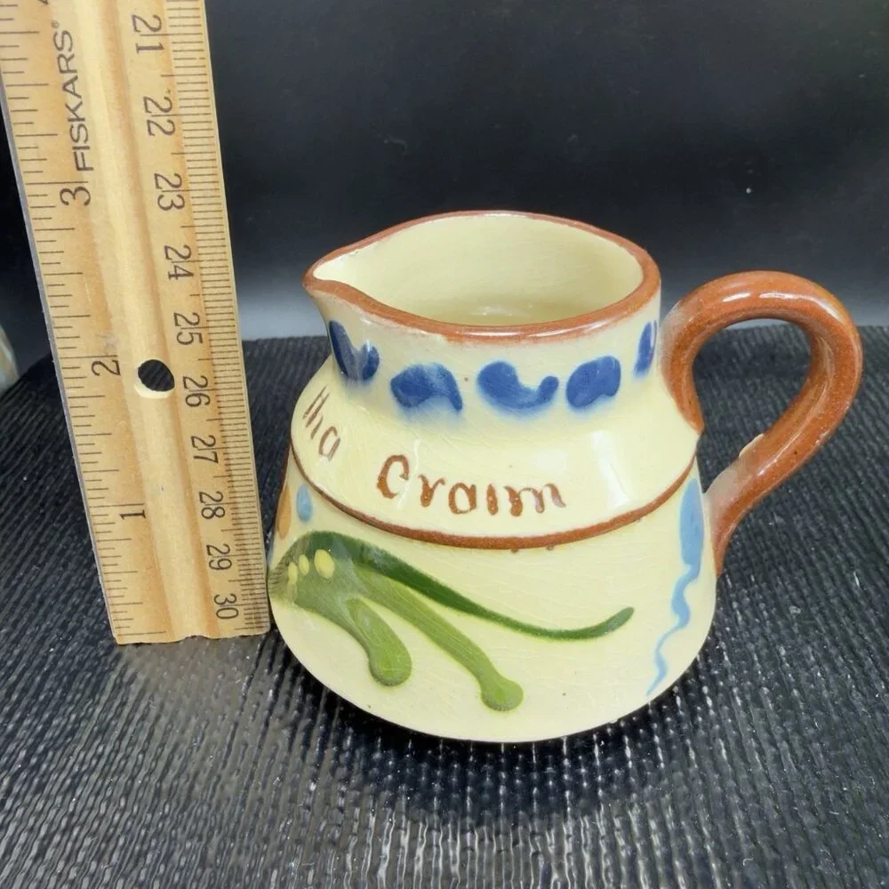 Watcombe Torquay Pottery Small Pitcher‎ Creamer Motto Ware England Handpainted
